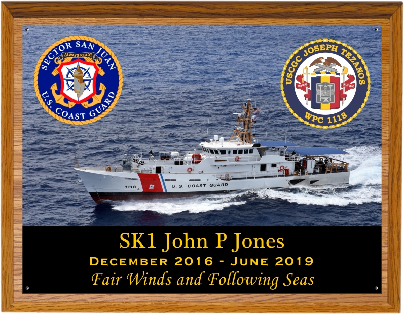 USCGC Joseph Tezanos Departure Plaque